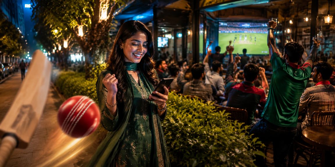 A member enjoying 6677 cricket betting at a tea garden in Dhaka