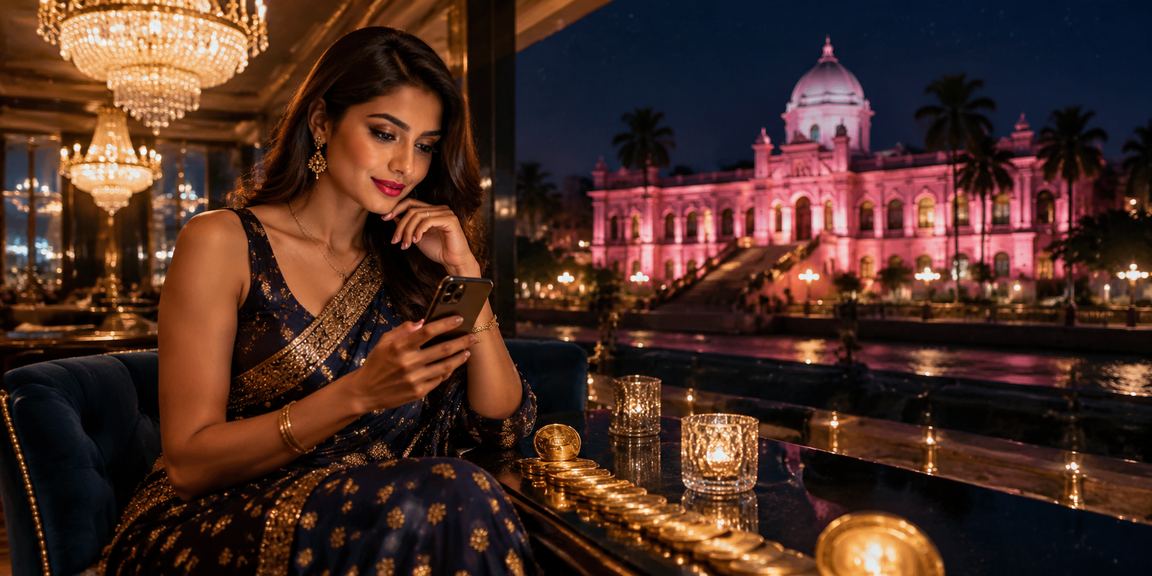 A user playing casino games on a smartphone in Dhaka